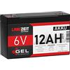 LANGZEIT Batterien LANGZEIT Batteria 6V 12Ah GEL al Piombo Ricaricabile Sigillata - per UPS, auto e moto elettriche per bambini, Backup, Allarmi e Sistemi di Videosorveglianza, giocattoli elettrici sostituisce 10Ah AGM
