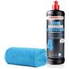 detailmate Menzerna - Set lucidante Menzerna Liquid Carnauba Protection, lucidante da 1 l e panno in microfibra 550 GSM, 40 x 40 cm