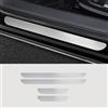 Velquioxyn 4 Pezzi Battitacco in Acciaio Inox per Mini One Cooper R56 Bj. 2006-2009 2010 2011, Esterno Battitacco Protezione Plates Anti-Graffio Scuff Adesivi Accessori(Silver)