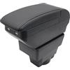 KAERGK Scatola per bracciolo per Astra J console centrale portaoggetti con portabicchieri doppio strato accessori con 4 USB (nero)