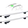 Rebeca Shop® Barre Portapacchi Portatutto Universali per Auto Con Railing di serie rialzati/Serratura Antifurto 120cm - LS42 Design Registrato