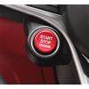 HAILWH Adatto per Alfa Romeo Giulia Stelvio Copertura Decorativa del Pulsante di Accensione in Fibra di Carbonio Copertura Applique Accessori di Modifica (Lega di Alluminio Rosso)