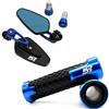 JINCANXIANG Per Vespa Per Piaggio MP3 500 300 BYQ FLY Medley150 ZIP50 Liberty 150s Specchietti Retrovisori Laterali Per Motociclette Manubrio Manopole(Blue)