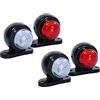 J/J Set di 4 LED per le luci di posizione laterali, bianche e rosse - adatte per SUV, autobus, camion, ecc. - 12 V