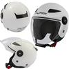 A-Pro Jet Casco Moto City Scooter Visiera Lunga Certificato ECE 22 Bianco L