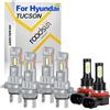 Generico Fari LED 3570 CSP ad alta luminosità, 120W 20000LM Fari LED per auto destrorse, 12V 6000K Bianco, Abblaglianti H7, Anabbaglianti H7, Fendinebbia H11, For Hyundai TUCSON 2015 2016 2017 2018