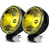 FGGHDR Fari Anteriori Faretto Lavoro LED 2 Pezzi 3 Pollici 4x4 Per Fuoristrada Auto ATV Dirt Bike Pickup Truck Barca Fendinebbia Rotondo(2piece Spot Yellow)