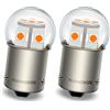 Ruiandsion 2PCS 1056 BAU15S PY21W 7507 12496 5009 RY10W 6-30V 6V 12V 24V Lampadina LED Gialla 3030 12 SMD per Luci di Segnalazione, Luci Posteriori, Indicatori di Direzione Laterali, Senza Polarità