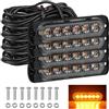 PICAA 4pz Ultra Thin 6 LED Luci di Emergenza Ambra Hazard Lampeggiante Luce Stroboscopica Universale per 12V-24V Auto Camion Trattori Camper Furgone Moto