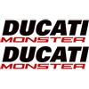 Generico 2 Adesivi Serbatoio compatibile con Ducati Monster 696 796 1100 (Nero/Rosso)