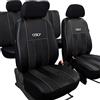 moto-MOLTICO Moltico Coprisedili Auto 2+3 - Set Coprisedili Auto Universale - Tre Strati Copri Sedili per Auto con Zip - Set Coprisedili - Coprisedile Auto Anteriore e Posteriore - Coprisedile Nero