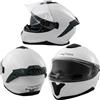 A-Pro Casco Integrale Moto Scooter Touring Visiera Interna Parasole Viaggio Bianco XXL