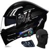 ACLFFSHOP Caschi da Moto Modulari Bluetooth, Casco da Moto a Doppia Visiera Integrale Omologato DOT/ECE, con Doppio Altoparlante e Microfono, per Adulti Uomini e Donne M~XXL