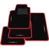 Generico Tappetini compatibili con Alfa Romeo 75 1985-1992, ricamo bandiera Italia, kit tappetini auto personalizzati, set tappeti in moquette, bordo rosso.