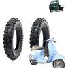 ECOVELO 2 PNEUMATICI 3.50-10 COPERTONI GOMMA 6PR CROSS TASSELLATI X APE PIAGGIO VESPA PX 125 PRIMAVERA 150 200