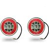 Generic Fanale O-Led Rotondo Posteriore 12/24v Funzioni Posizione Stop Direzione E4 IP67 Luci Posteriori Per Rimorchio LED 12V24V 2PCS Rotonda Luce Fanale Posteriore Rimorchio Hamburger