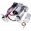 YIYIDA Tromba Elettrica per Auto 160db - Clacson a Tono Alto e Basso 12V - Doppio Tubo d'Argento in Zinco Cromato per Auto, Camion, Nave