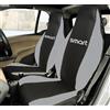 Rebeca Shop® Coprisedili Auto Compatibili per Smart | Made in Italy | Set Copri-sedile Anteriori Coppia (w453 - Terza Serie, Nero/Grigio Chiaro)