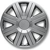 Albrecht Auto-Zubehör Albrecht Copricerchi 13 pollici argento neri per cerchioni in acciaio - Borchie pollici Cosmos in plastica di alta qualità con rivestimento a strati - Made in EU