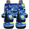 ZIATUBLES Set completo di coprisedili anteriori e posteriori universali per auto con stampa di Van Gogh con notte stellata, per donne e uomini, adatti per la maggior parte delle berline, SUV, camion