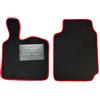 Generico Tappetini Auto per Smart ForTwo 450/451, Set 2 Pezzi in Moquette Nera, con Bordino Antiscivolo e Battitacco (qualità moquette premium 8 mm, bordino rosso)