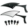 A-Pro Coppia Specchietti Retrovisori Specchi Moto Adattatori Custom Nero DX+SX