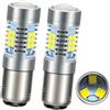 Ruiandsion - 2 lampadine LED BAZ15D, 12-24 V, 2835, 21 SMD, super luminose, a LED, colore: bianco