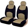 NOKRGQW Coprisedili Auto Coprisedili Universali Per Auto Camion SUV Furgoni 2 Posti Protezione Anteriore Coppia Anteriore Poliestere Coprisedile Auto(Beige 2 pieces)