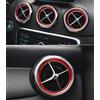HAILWH in Lega di Alluminio Aria condizionata Anello di sfiato Adatto per Mercedes Benz Classe A Classe B GLA CLA Bling Applique Corona Interni automobilistici (Rosso, Anteriore Anello Esterno (5 Pezzi)