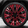 YYGGWL copricerchi Coprimozzo 15 pollici rosso nero coprimozzi copricerchi COPRICERCHI BORCHIE(Picture 1)