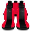 Susy Shop Coprisedili auto universali Made in Italy - Racing - schienali posteriori con 2 zip - airbag compatibili (Nero/Rosso)