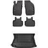 MOTOS Set di tappetini in gomma e tappetini per il bagagliaio per Alfa Romeo 147 2000-2010 Migliorare il comfort di viaggio con tappetino antiscivolo auto 3D- tappetini per tutte le stagioni auto, pro