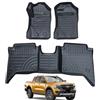 JHCHAN Tappetini per auto 3D per Ford Ranger 2023-2026 T9, in TPE per tutte le stagioni, con bordo alto, antiscivolo, inodore, lavabili, colore nero (guida a sinistra doppia cabina)
