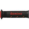 MES Domino COPPIA MANOPOLE MODELLO XM2 SUPER SOFT IN GOMMA PER MOTO STRADALI/RACING COLORE NERO/ROSSO Lunghezza: 120 mm e 125 mm Accessori: 97.5595.04-00