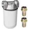 AMUR Filtro carburante, filtro diesel con inserto filtro intercambiabile per pompe diesel, pompa per carburante, pompe per olio di riscaldamento, pompa di trasferimento biodiesel più bocchetta in ottone 1
