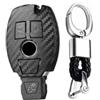 TECART Portachiavi adatto per Mercedes Benz AMG portachiavi portachiavi guscio portachiavi in fibra di carbonio ABS accessori 3 pulsanti nero B