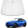BIBIBO Copri Parabrezza Compatibile con Alfa Romeo Stelvio SUV 2023 2024 2025 Pieghevole Parasole Auto Protezione UV Protezione Calore Parasole per Parabrezza