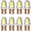 A2ZWORLD 8pcs Lampadine LED W5W T10, 4 COB 12V 0.6W 40lumens, Luce per Auto Bianco Freddo 6500K, 23mm