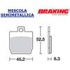 Generico 814SM1 COPPIA PASTIGLIE COMPATIBILE CON YAMAHA AEROX 50 1997 2018 POSTERIORE DX BRAKING