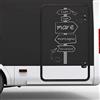 Generico Adesivo sticker camper frase frasi CARTELLO MARE MONTAGNA LAGO -caravan roulotte- accessori grafiche fiancata scegli colore cod.1975 (074 Grigio Medio, cm 35 x 57)