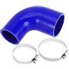 A ABSOPRO Tubo Refrigerante Silicone Blu 1 Set 90 Gradi Per Auto Universale | Lunghezza 90mm, Spessore 5mm, Temperatura -60~300℃, Pressione 1Mpa, 2 Morsetti, Olio Motore, Liquido Freni, Antigelo