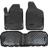 J&J AUTOMOTIVE Tappetini Auto in Gomma su Misura per Volkswagen Sharan 1 1995-2010, Set da 3 Pezzi, Bordo Alto 4 cm, Antiscivolo, Inodore, Colore Nero