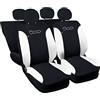 Rebeca Shop COPRISEDILI PER AUTO COMPATIBILI CON 500 MADE IN ITALY SET IN VARI COLORI (Nero/Bianco)