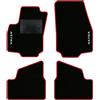 QUEMAR Tappetini Auto compatibili con Opel Astra H 2004-2011 / Kit Tappeti in Moquette e Gomma su Misura (Set 2 Anteriori + 2 Posteriori) / Ricami e Colori Personalizzati (2 Ricami, Bordo Rosso)
