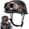 Tewzafiya Casco Per Motociclo Stile Tedesco | Casco da Moto Leggero per Guida - Di Sicurezza Per Moto, Casco Parziale Con Protezione Per La Testa Adulti