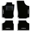 QUEMAR Tappetini Auto per Opel Corsa C, Bordo Bianco, 4 Ricami | 2000-2006 / Kit Tappeti Moquette e Gomma su Misura / Set 2 Anteriori + 2 Posteriori / Ricami e Colori Personalizzati