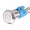 Mintice 19 Millimetri 12V 5A Bianca Veicolo Auto Luce dell'occhio di Angelo energia Interruttore a Bottone in Metallo Pulsante LED Presa di Corrente