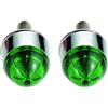AMAS The Best COPPIA MINI LAMP luci ingombro decorative indicatori direzione - fissaggio a dado corpo metallo cromato (verdi)