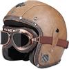 EBAYIN Casco vintage retrò Scooter Casco jet ciclomotore Casco mezzo casco in pelle 3/4 con visiera Casco aperto per uomo e donna Certificazione DOT ECE