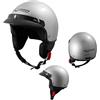 A-Pro Casco Demi Jet Scooter Moto Omologato ECE 22-06 Frontino Sonicmoto Argento XS
